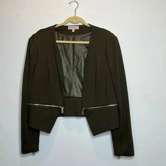 Philosophy Green Blazer with Bottom Zipper - Picture 1 of 7